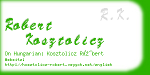 robert kosztolicz business card